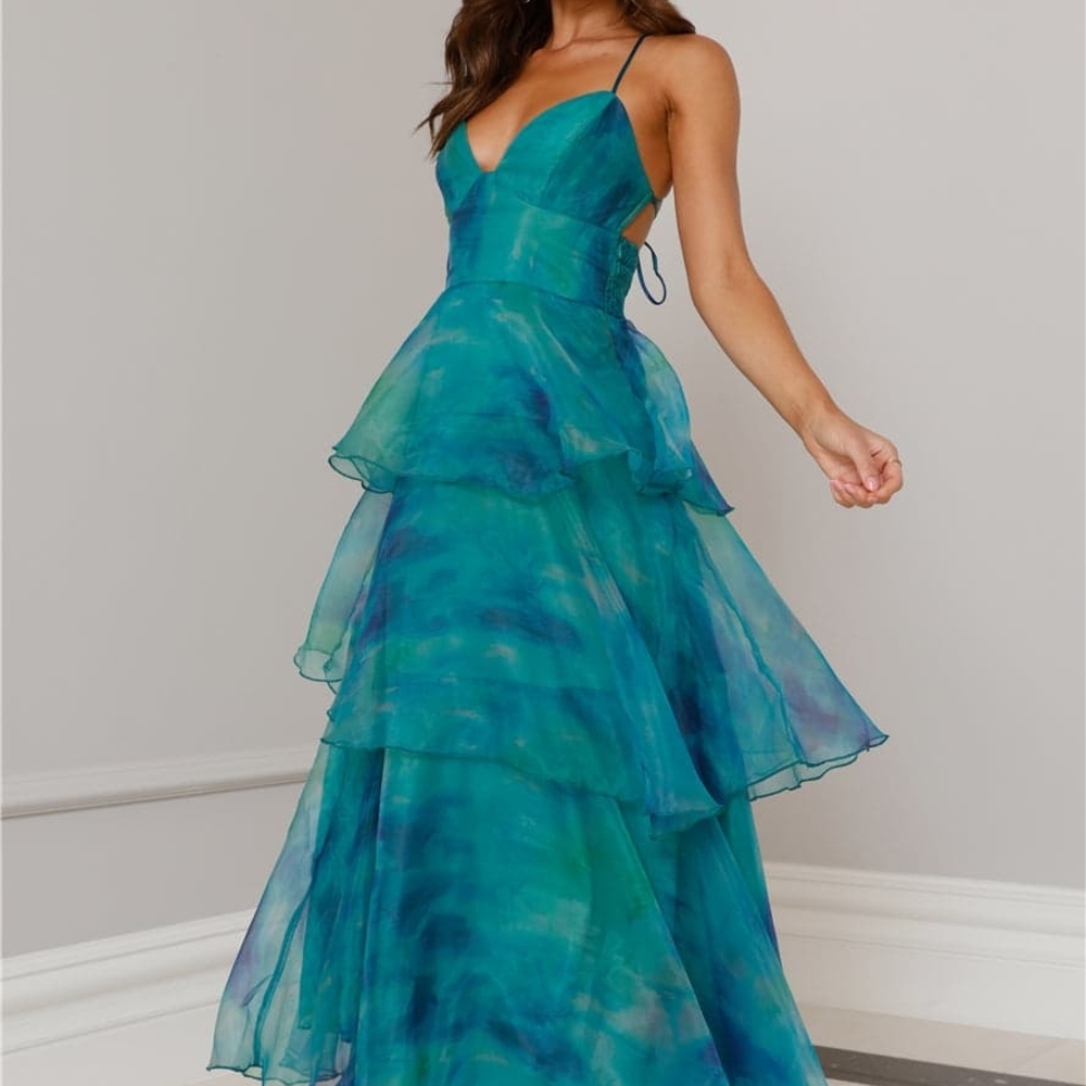 Hello Molly Vibrant Blue Backless Dress